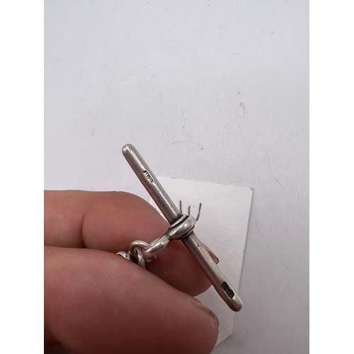 555e - Silver albert chain 46.2g