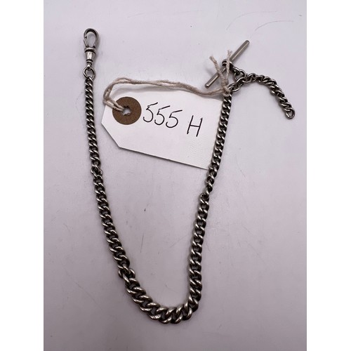 555h - silver albert chain 23.9g