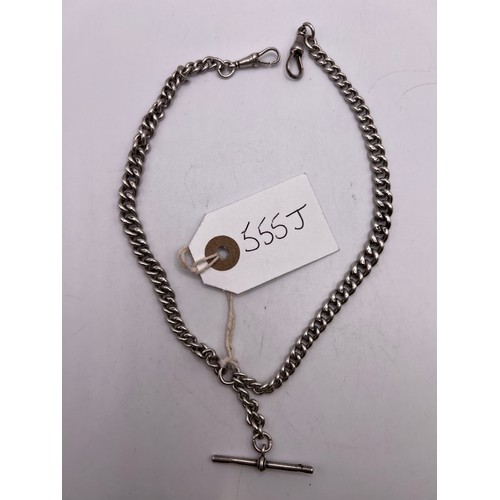 555j - silver double albert chain 45.8g