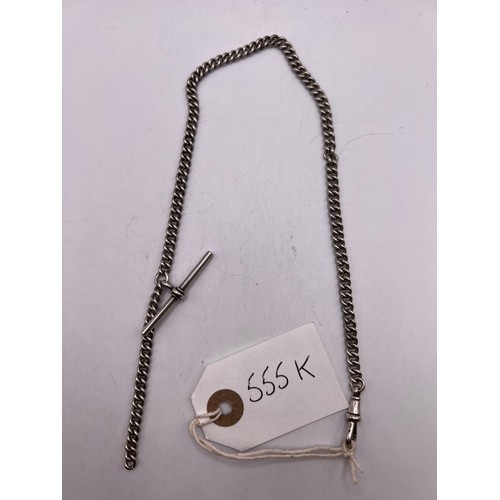 555k - silver albert chain 26.9g