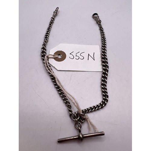 555n - silver double albert chain 23.6g