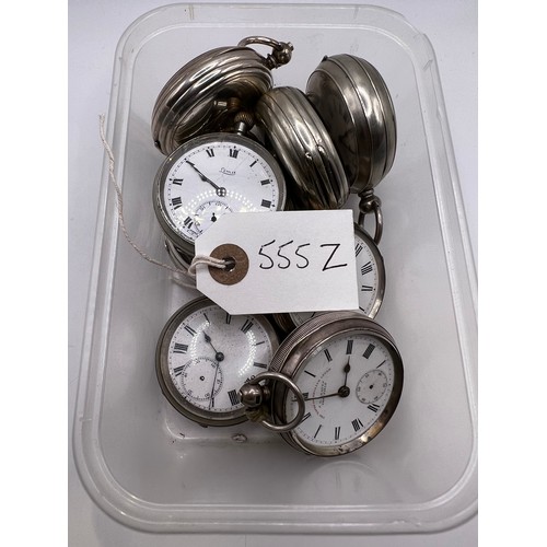 555z - 8 pocket watches silver etc