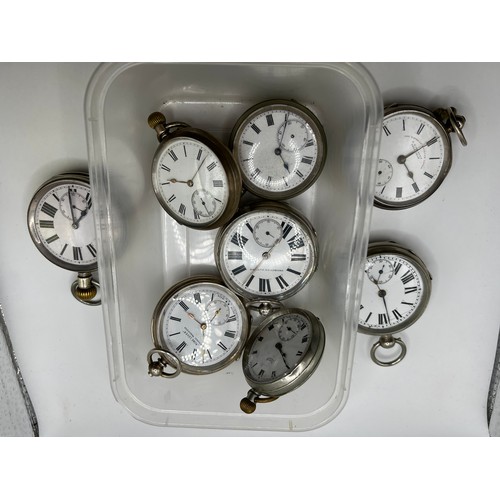 555z - 8 pocket watches silver etc