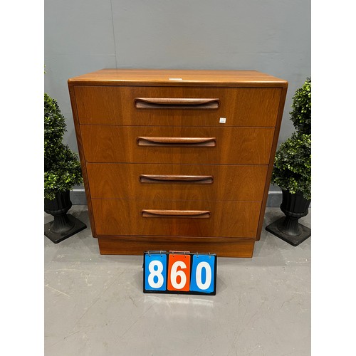 860 - G-plan fresco 4 draw chest