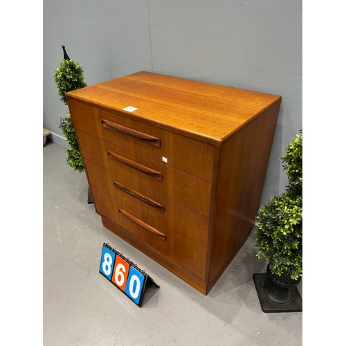 860 - G-plan fresco 4 draw chest