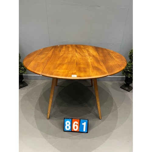 861 - Blonde ercol drop leaf table