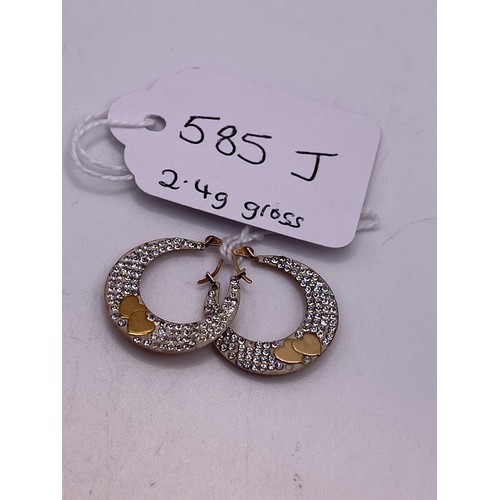 585 J - 9ct gold Earrings 2.4g  gross