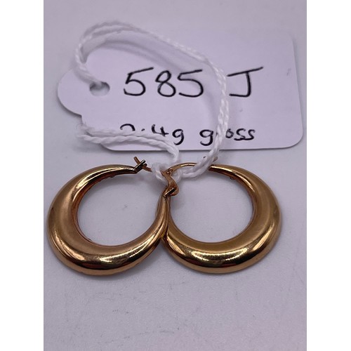 585 J - 9ct gold Earrings 2.4g  gross