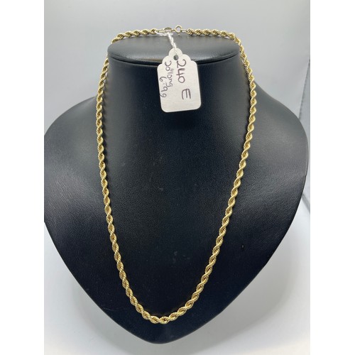 240E - 9ct Gold Rope Chain 20