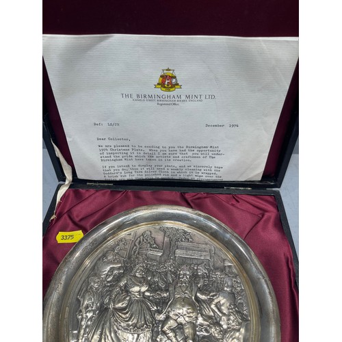 240q - 1974 Silver Christmas plate 213g