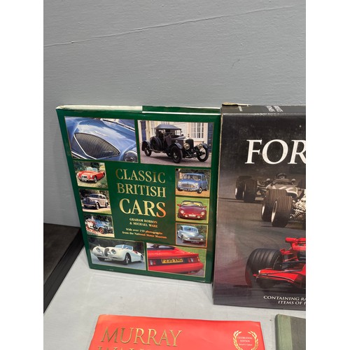 240r - Quantity books on formula 1 history and classic cars and Murray Walker book