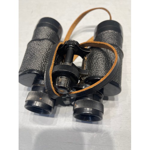 240u - Pair binoculars in leather case