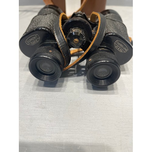 240u - Pair binoculars in leather case