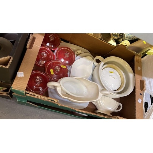 450 - 3 boxes of pottery