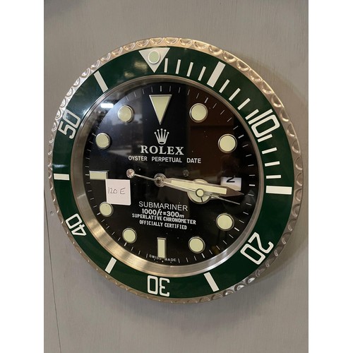 120e - Rolex Submariner dealer display wall clock