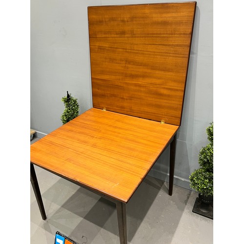 702 - Rare teak square dining table with flip out top