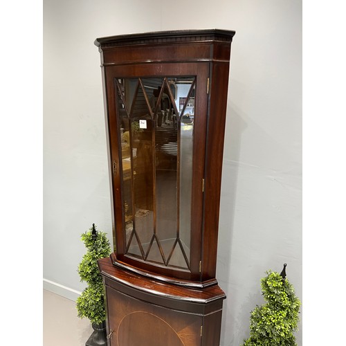 705 - Regency design inlaid corner cabinet