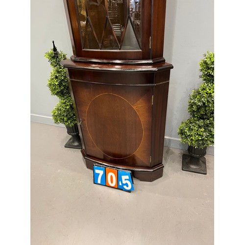 705 - Regency design inlaid corner cabinet