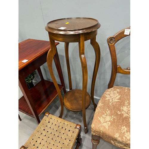 710 - Occasional table + Victorian chair + stool + plant stands