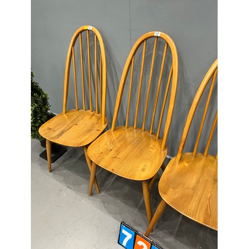 729 - set of 4 blonde ercol chairs (good colour)