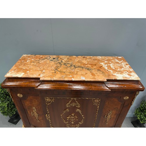 747 - French breakfront gilt credenza (marble damaged)