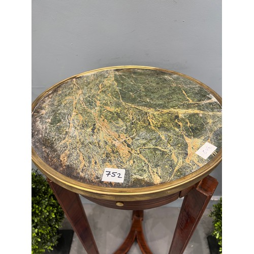 752 - French marble top round table marble top A/F