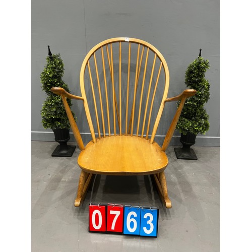 763 - Ercol blonde rocking chair