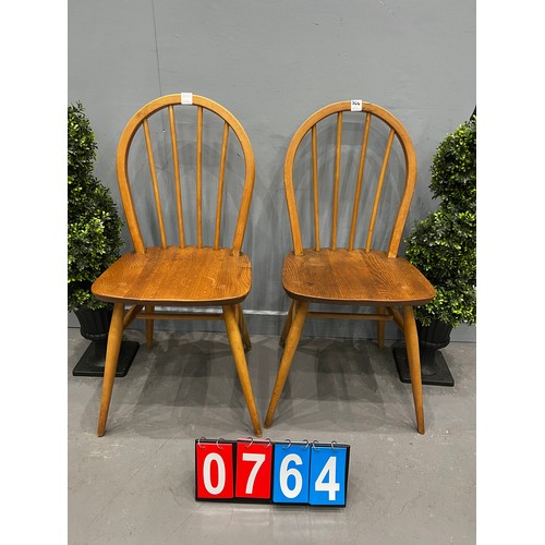 764 - Pair of ercol blonde chairs