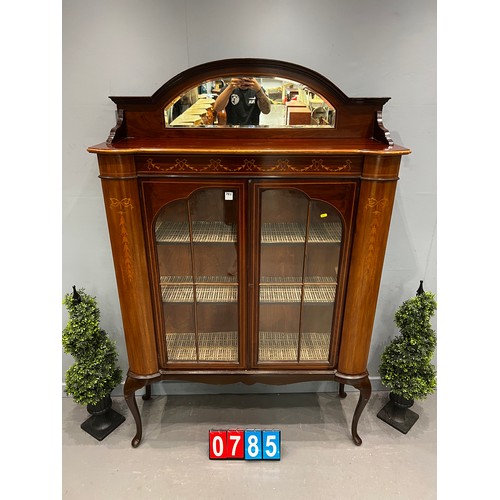 785 - Edwardian inlaid display cabinet