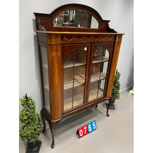 785 - Edwardian inlaid display cabinet