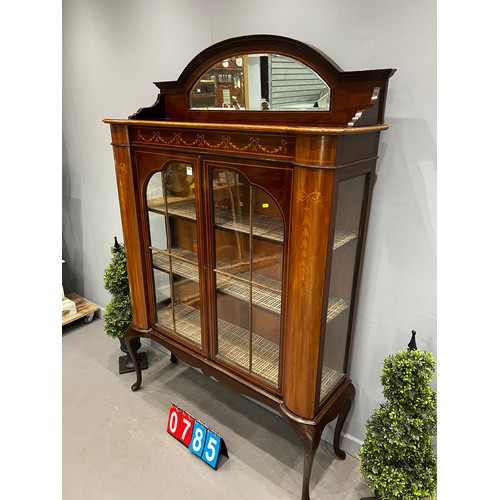 785 - Edwardian inlaid display cabinet