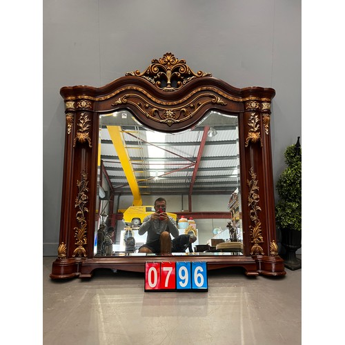 796 - Impressive over mantle mirror with B/E