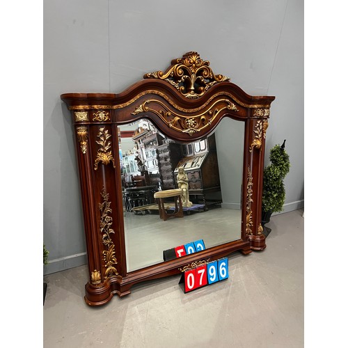 796 - Impressive over mantle mirror with B/E