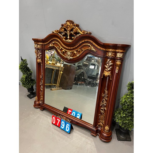 796 - Impressive over mantle mirror with B/E