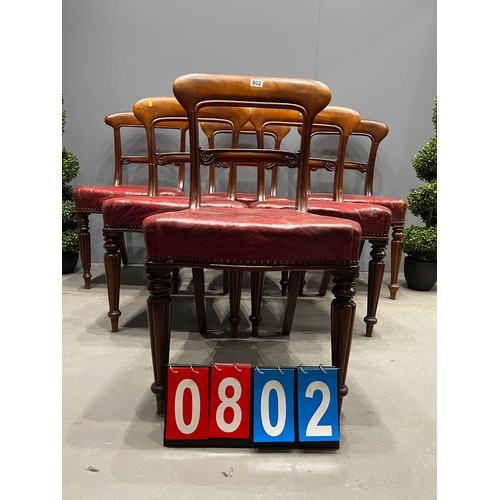 802 - Set of 6 Victorian mahogany chairs A/F