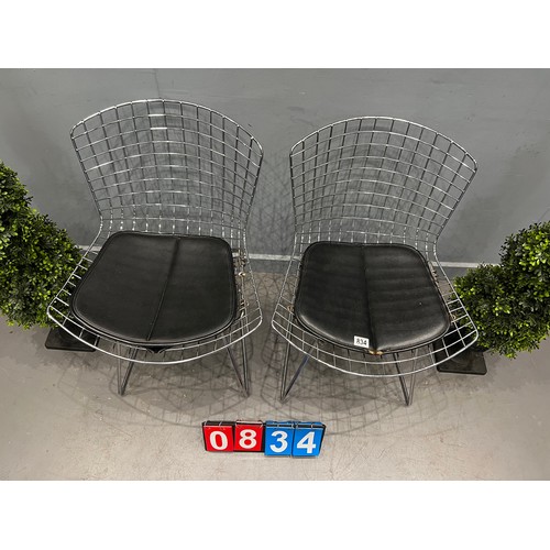 834 - Pair of mid century 'harry bertoia' chairs