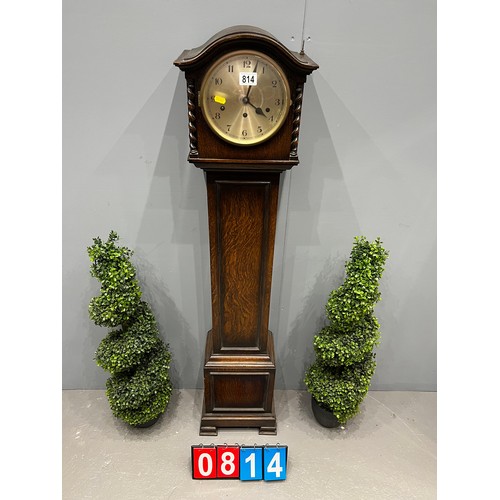 814 - Oak barley twist granddaughter clock