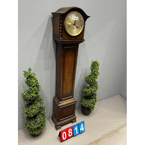 814 - Oak barley twist granddaughter clock