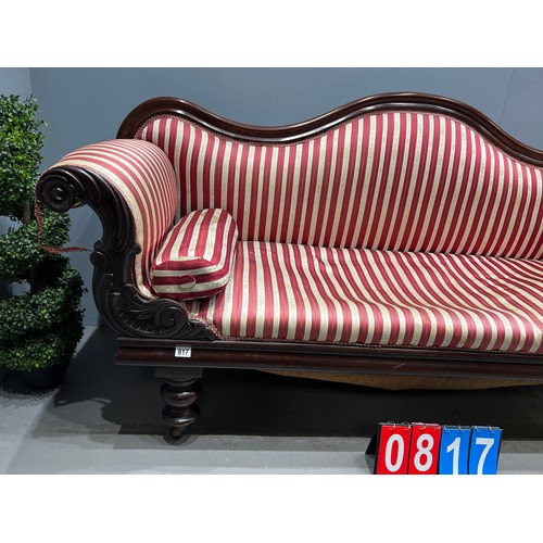 817 - Victorian mahogany double ended chaise lounge