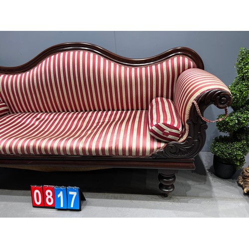 817 - Victorian mahogany double ended chaise lounge