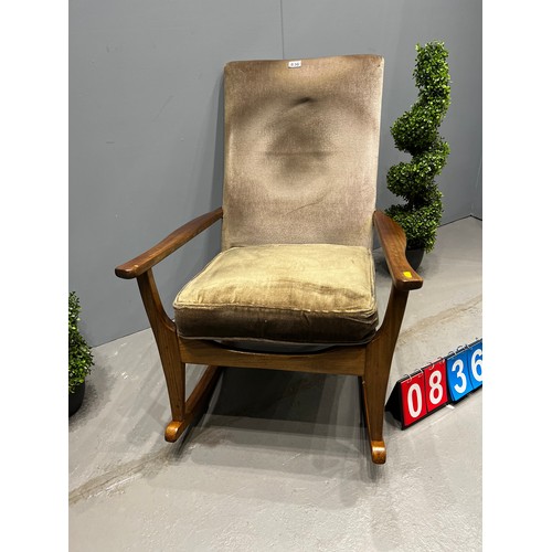 836 - Mid century Danish? teak rocking chair