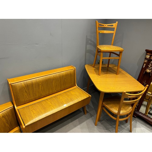 849 - Mid century corner kitchen set complete with table & 2 chairs