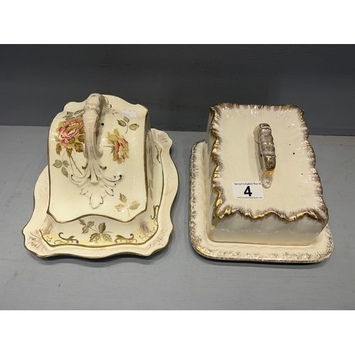 4 - 2 Victorian cheese covers & stands