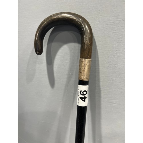 46 - Silver rimmed walking stick