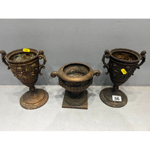 56 - 3 Vintage metal goblets