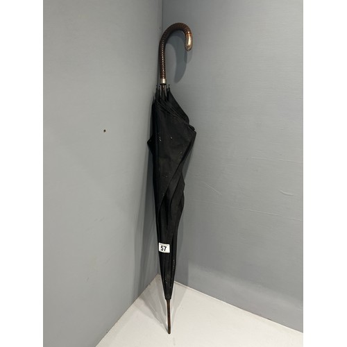 57 - Vintage umbrella with silver tipped handle