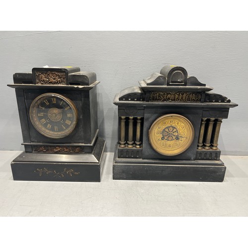 72 - 2 Slate mantle clocks