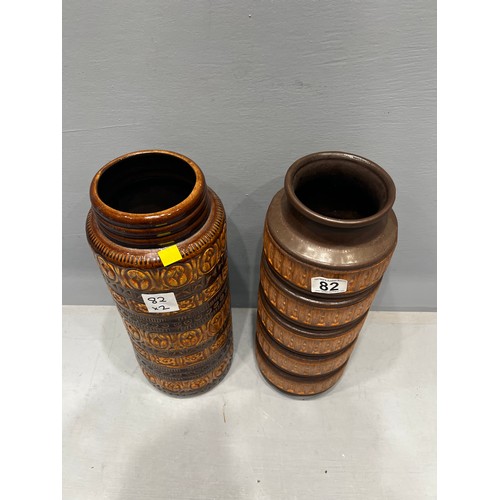 82 - 2 German tall vases