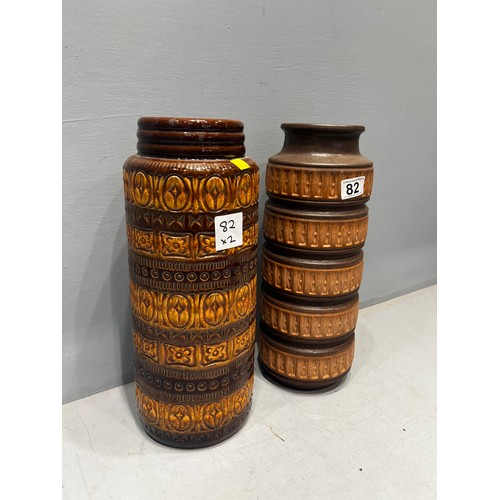 82 - 2 German tall vases