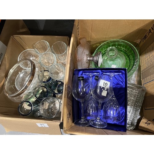 89 - 2 Boxes glassware